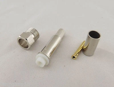 1x FME Female Jack Straight Crimp for RG58 RG142 RG400 LMR195 Cable RF Connector - Image 1 of 4