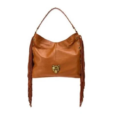 Sharif Legacy Cougar Eyelet Pebble Leather Fringe Hobo - Image 1 of 4