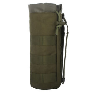 Tactical Molle Military Drawstring Kettle Pouch Holder Travel Water Bottle Bag