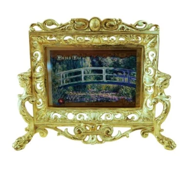 Signed ALPH GIROUX PARIS Gilt Bronze French Rococo FRAME for 3.5 x 2.5 pic - Image 1 of 4