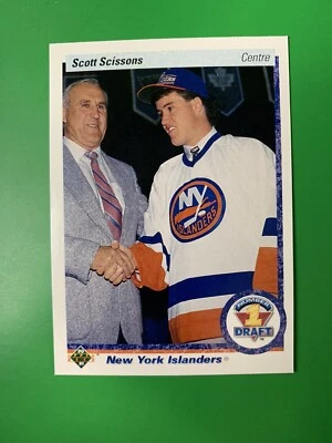 1990-91 Upper Deck French Scott Scissons FRDP, RC New York Islanders #357  - Image 1 of 2