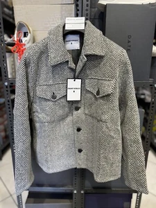 Front Street 8 Giacca Workwear Uomo Nero Bianco Casual Men Jacket 48 - Imagen 1 de 6