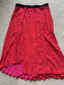 NO TAGS Lovely Red Pleat Skirt Suit Size 16 See Description - Picture 1 of 4