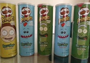 RICK & MORTY 5 SPECIAL EDITION PRINGLES Potato Crisps 5.5 Oz. CANS SEALED! - Picture 1 of 4