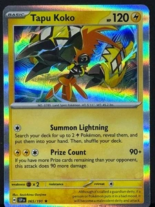 Pokemon TCG Surging Sparks #065/191 Tapu Koko - Picture 1 of 2