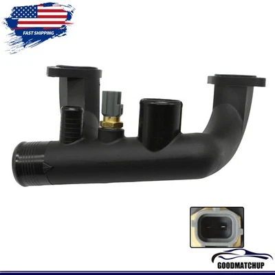 For Jaguar Vanden Plas XJ8 XK8 Thermostat Cover Outlet Pipe with Sensor AJ85885 Foto 1 de 4