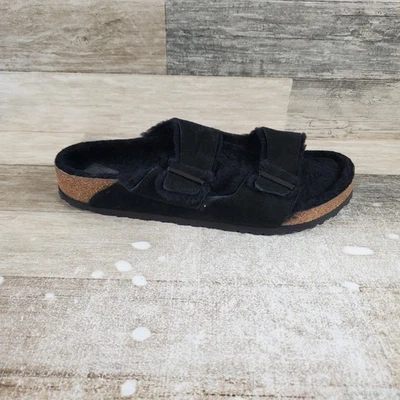 Sandalias Birkenstock Arizona de piel de oveja para hombre 12 negras de gamuza forradas Foto 1 de 4