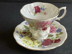 Royal Albert Teacup Saucer Somerset Random Harvest Lyric Shaped Bone China - Picture 1 of 6