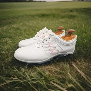 Womens FootJoy Leather Golf Shoes Size 9.5 Pink & White - Picture 1 of 8