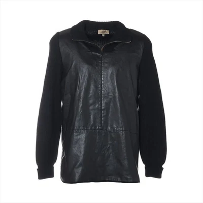 Hermès Cashmere Cuello Alto Tejido XL Hombre Cuero Negro Cambio Foto 1 de 4