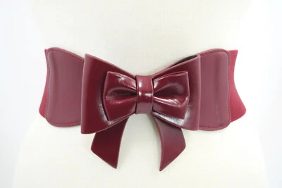 Cinturón Dancing Days Borgoña Grande Lazo Acento Elástico Ancho Elastizado Cintura Foto 1 de 4