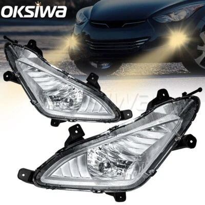 Luces antiniebla para Hyundai Elantra 2011 2012 2013 sedán lente transparente lámpara de parachoques delantero Foto 1 de 4