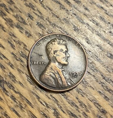 1937 D Wheat Cent Lamination Error Obverse - Image 1 of 3