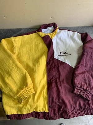 Starter Jacket USC Trojans Vintage  Satin Red Yellow Size XXL Transportation C48 - Image 1 of 4