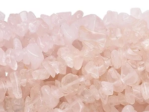Rose Pink Quartz 2-12mm Medium Chip Beads with 0.5-1.5mm Hole 34" Strand  - Picture 1 of 4