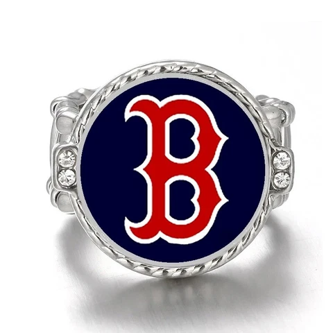 Spec. Boston Red Sox Womens Adjustable Silver Crystal Acccent Ring w Gift Pk D12 Cover