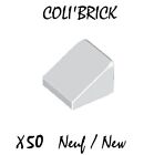 Lego 54200 - 50x Brique / Slope 30 1x1x2/3 - Blanc / White - 50746 35338 - NEUF