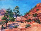 Utah original oil painting Zion national park Tiny landscape painting 5 x 7