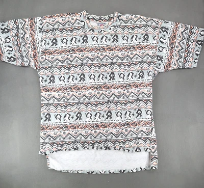 Vintage 80s Quicksilver Surf Skate All Over Print AOP Single Stitch TShirt L - Image 1 of 4