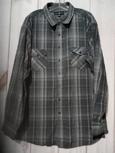 Beverly Hills Shirt Men's 4xl Black Gray Button Front Long Sleeve - Picture 1 of 8