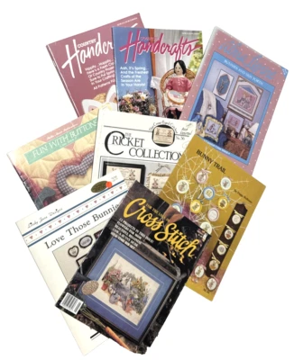 Lot of 8 Vintage Designs Cross-Stitch Patterns Bunny Rabbit theme and more craft - Image 1 of 3