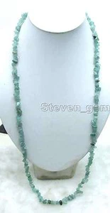 7-8mm Baroque Natural Green Jade Beads Necklace for Women Long Necklace 33" - Picture 1 of 5