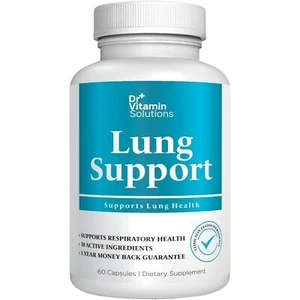 Lung Support Detox & Cleanse Respiratory Health Bromelain Quercetin 60 Capsules - Picture 1 of 11