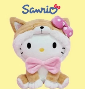 Sanrio Characters Official Plush Doll Series  Shiba Inu Costume Hello Kitty 10" - Picture 1 of 2