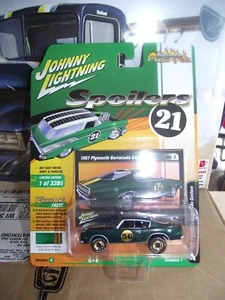 Johnny lightning 1/64 Spoilers 1967 plymouth barracuda green & gold NIB - Picture 1 of 1
