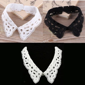 Women Lace Collar Detachable Lapel Choker Necklace Shirt Cloak Fake False Collar - Picture 1 of 12