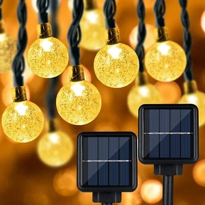 2X Solar Outdoor String Lights 30LED Crystal Smart Remote Garden Christmas Party - Picture 1 of 12