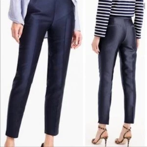 J.CREW COLLECTION Talla 10 Martie Cigarette Pantalón en seda pesada Shantung AZUL MARINO $198 - Imagen 1 de 12