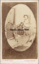 KILKEE IRELAND CDV SMALL CHILD RIDING A DONKEY VICTORIAN ANTIQUE PHOTO #6567