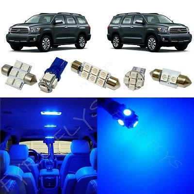 Kit de pacote interno de luzes LED azuis 13x para Toyota Sequoia TS5B 2008-2013 - Imagem 1 de 4