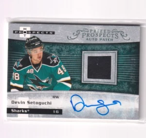 2007-08 Fleer Hot Prospects AUTO Patch Devin Setoguchi /399 San Jose Sharks - Picture 1 of 2