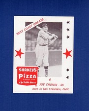 #6 JOE CRONIN, Red Sox HOF | 1975 Shakeys Pizza WEST COAST GREATS EX~B