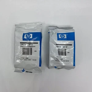 Genuine OEM HP 57 Tri Color Ink Cartridges Expired No Box Lot of 2 - Picture 1 of 7