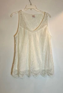 No Boundaries Ivory Lace Women's Tank Top / Sz. XL - Picture 1 of 6