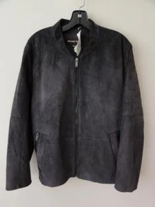 MICHAEL KORS REAL SUEDE RACER JACKET, Gray, Size L, MSRP $795 - Picture 1 of 5