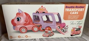 Brand NEW Unicorn Double Decker Car Transporter, FUN And EDUCATIONAL Toy - Picture 1 of 6