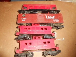 S scale American Flyer 716 Hopper, 803 Boxcar & 2 803 Cabooses. as is. - Picture 1 of 4