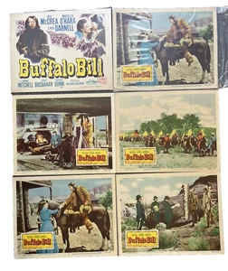 Vintage 1956 Buffalo Bill Maureen O'Hara Joel McCrae Movie Lobby Card 6 Cards - Picture 1 of 7