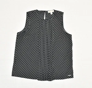 Michael Kors Women Blouse Polka Dot Crew Neck Polyester Black Size XL - Picture 1 of 8