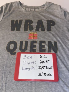 Zoe and Liv Womens Tshirt Wrap Queen Gray Short Sleeve XL - Picture 1 of 3
