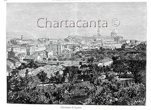 1894 Incisione VEDUTA LORETO ANCONA - Imagen 1 de 1