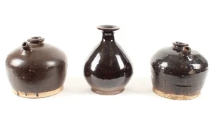 Antique Chinese Qing Dynasty Soy Sauce Jar Jug Brown Glazed Stoneware Pottery 3 - Picture 1 of 17