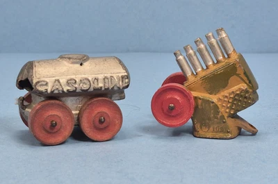 Pistola de cinco cañones y petrolero de gasolina de juguete de plomo Barclay Manoil de colección Foto 1 de 4