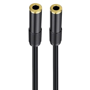 6.35mm 1/4" TRS/TS to Coupler Audio Cable Gold Plated | Female to Female | 1.8m - Picture 1 of 4