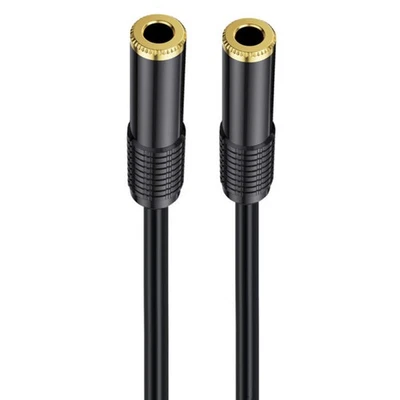 6.35mm 1/4" TRS/TS to Coupler Audio Cable Gold Plated | Female to Female | 1.8m - Image 1 of 4