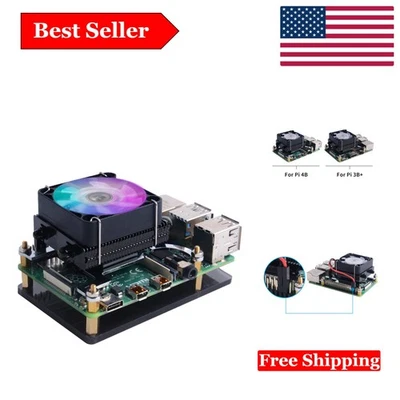 High-Performance RGB Fan and Heatsink for Raspberry Pi 4/3 Models - Plug & Play - Image 1 of 4